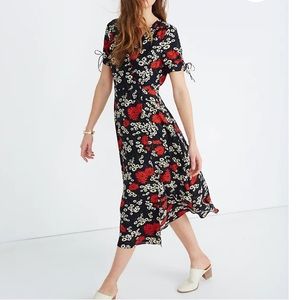 Madewell Peekaboo-sleeve Midi dress, 0